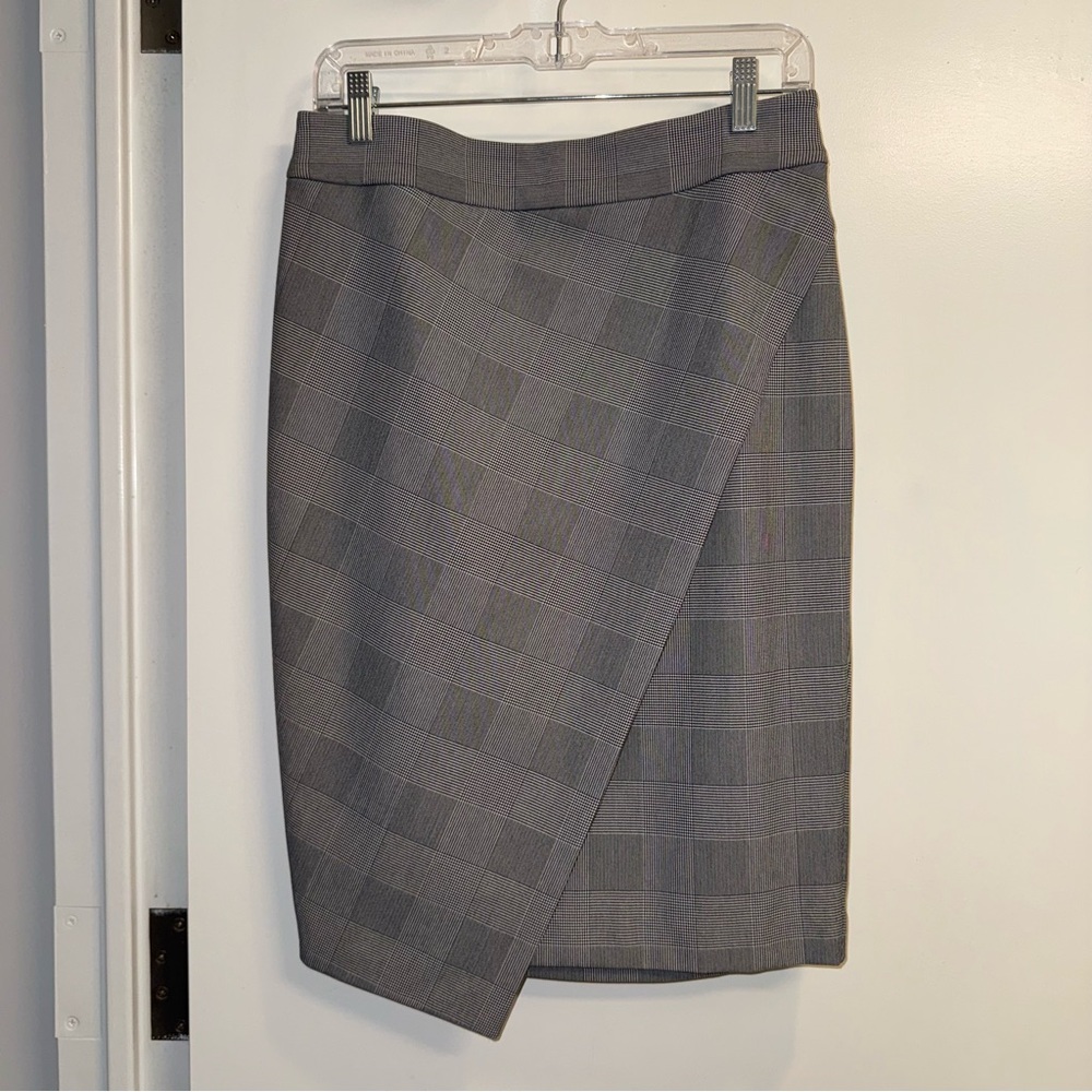 Express Gray Checkered Pencil Skirt